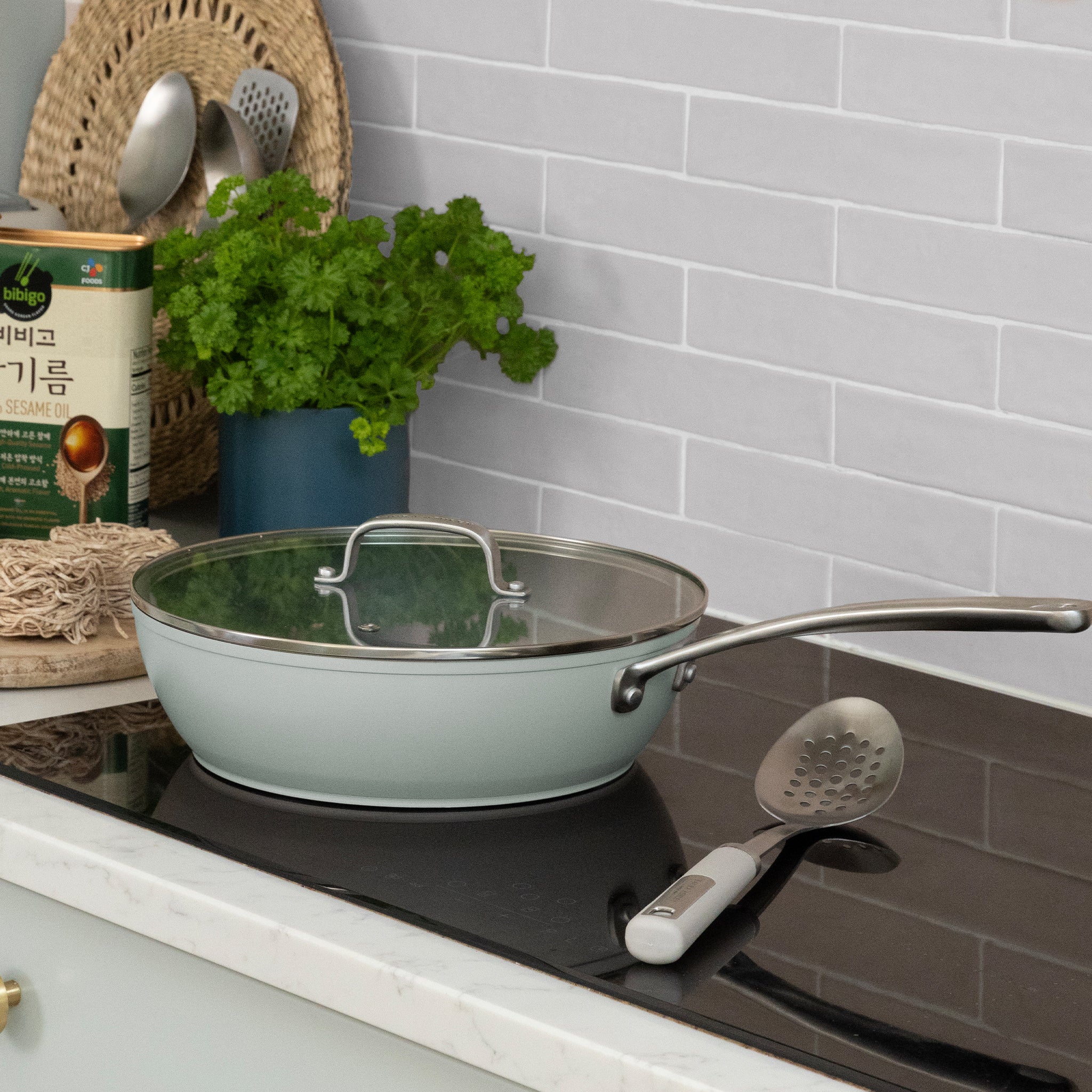 Laura Ashley 28 CM Deep Frying Sauté Pan with Lid