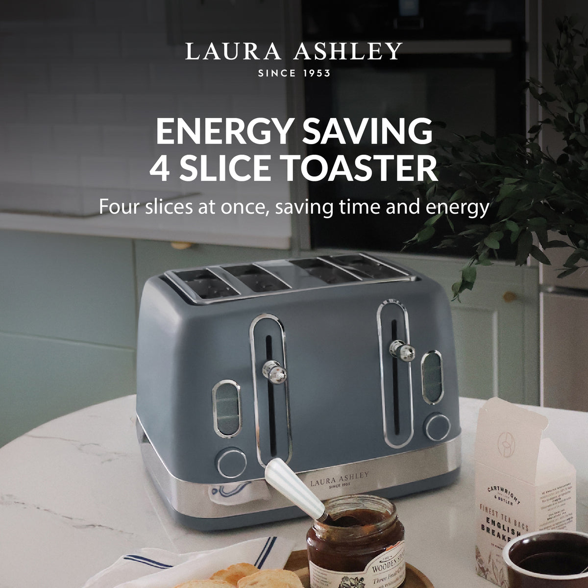 4-Slice Toaster – Laura Ashley Solid Colour Range