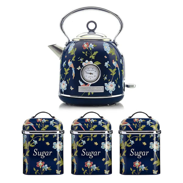 VQ x Laura Ashley Dome Kettle and 3 Tin Canister Bundle Set