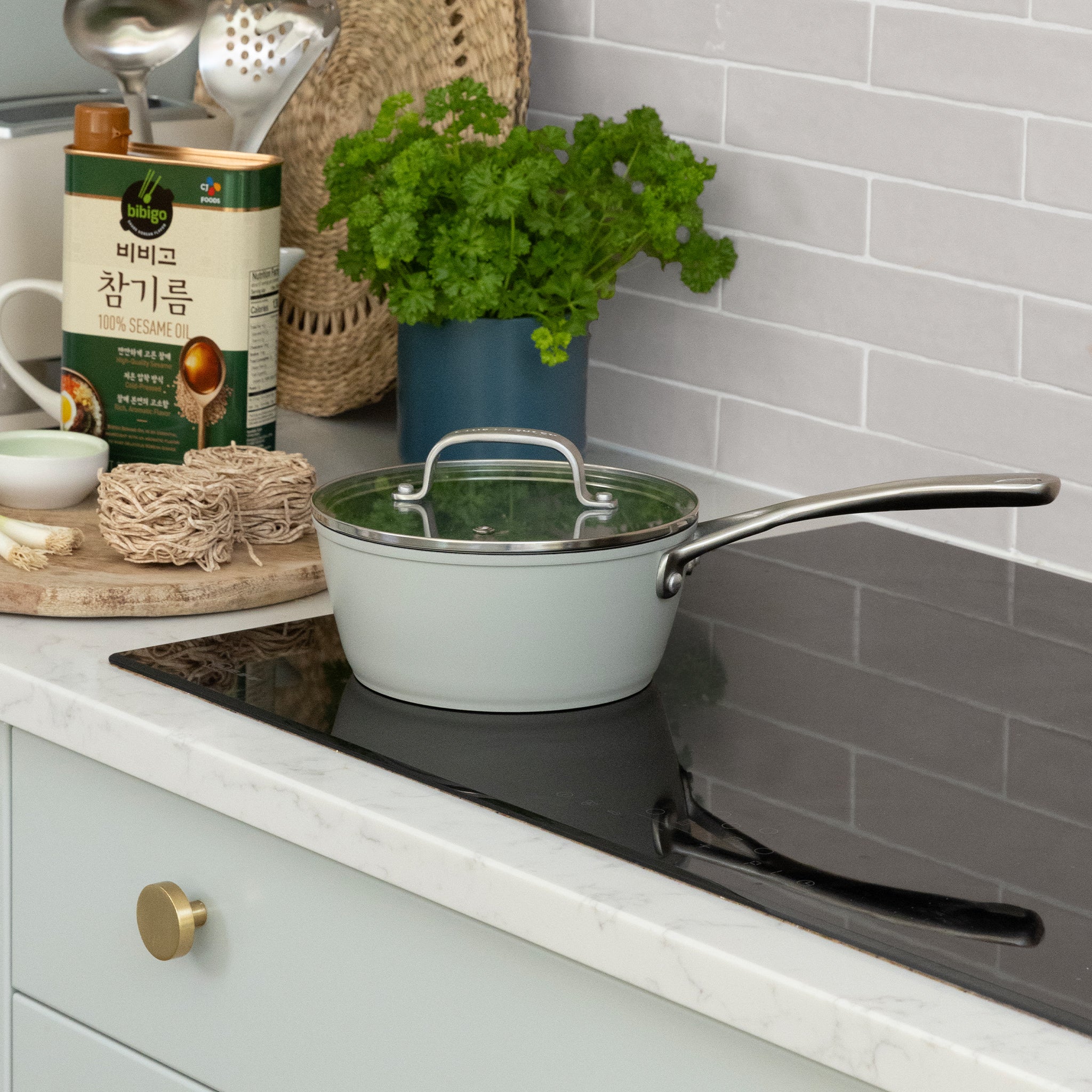 Laura Ashley Non-Stick 16/18/20cm Saucepan with Lid