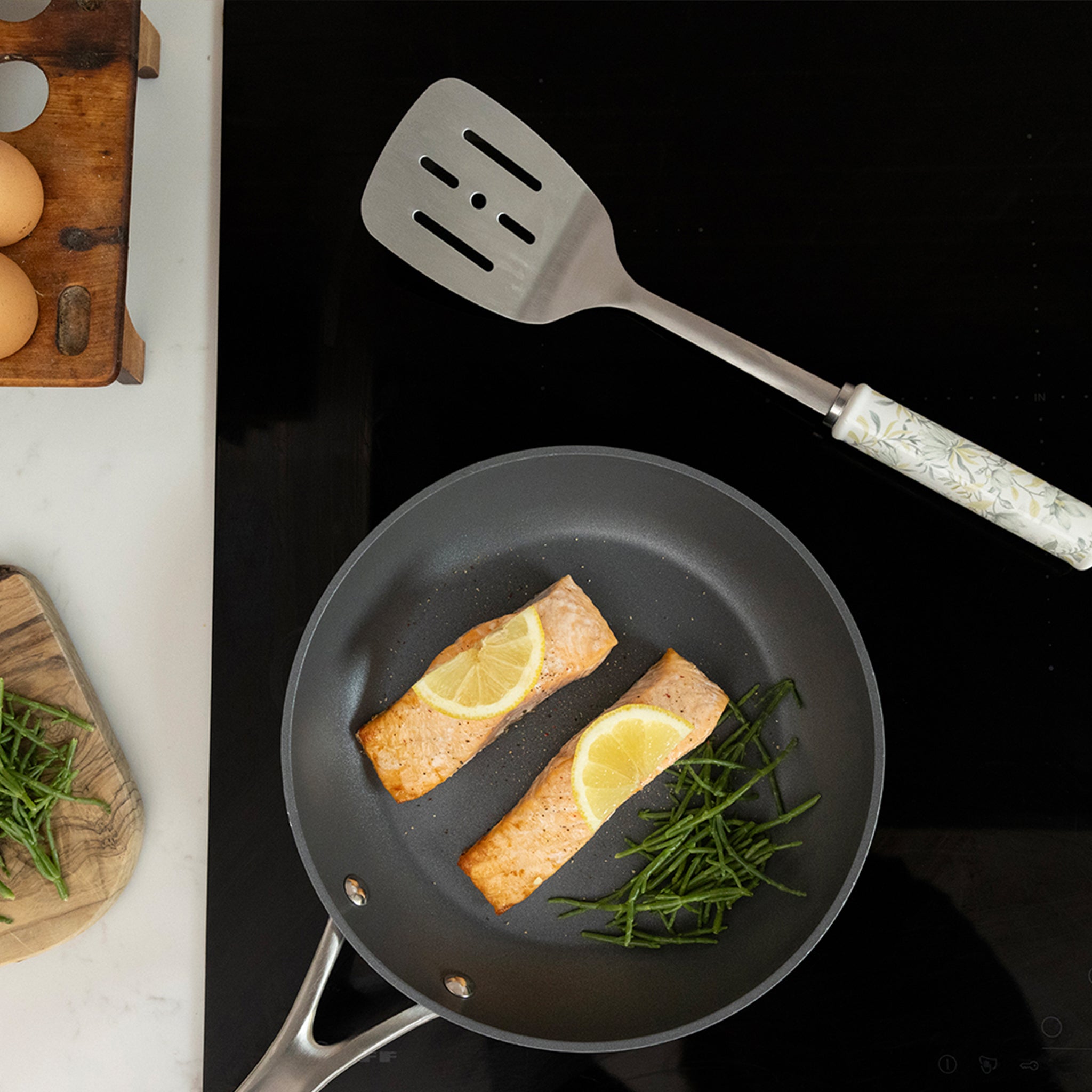 Laura Ashley Stainless Steel Slotted Turner with Soft Touch Handle