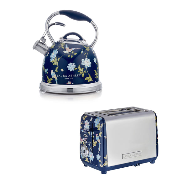 Laura Ashley Kettle & Toaster Set: 2.5L Stove Top Kettle & 2 Slice Toaster Set