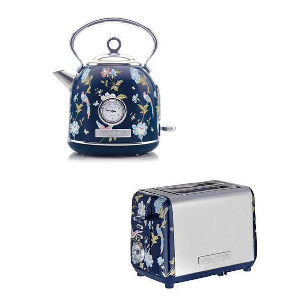 Laura Ashley Kettle & Toaster Set: 1.7L Fast Boil Kettle & 2 Slice Toaster Set