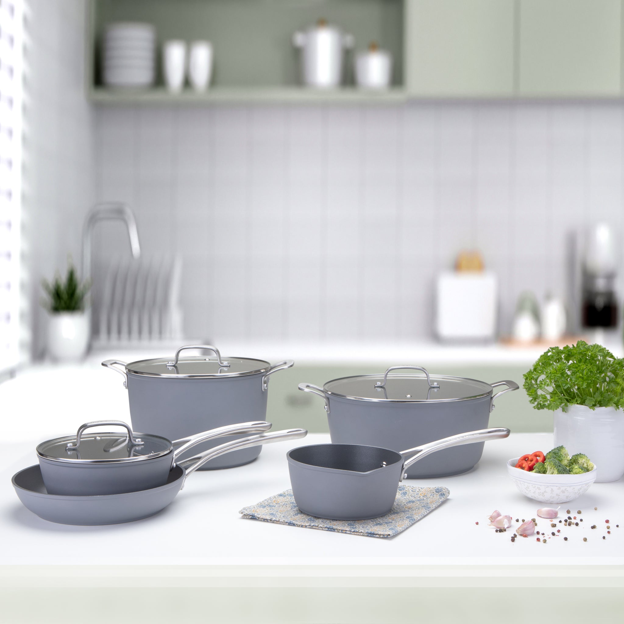 Laura Ashley Non-Stick 20/24/28cm Frying Pan with Lid