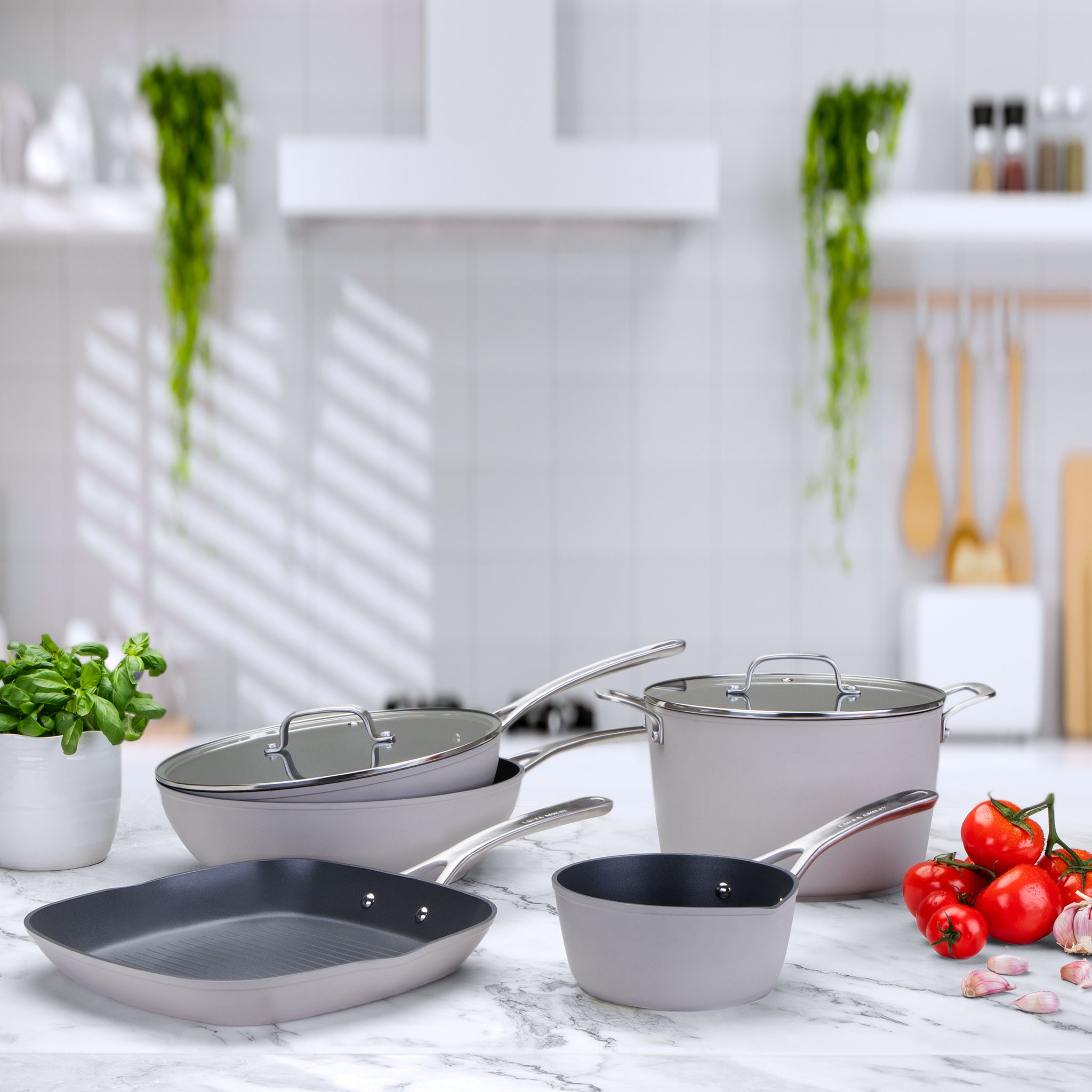 Laura Ashley Non-Stick 20/24/28cm Frying Pan with Lid