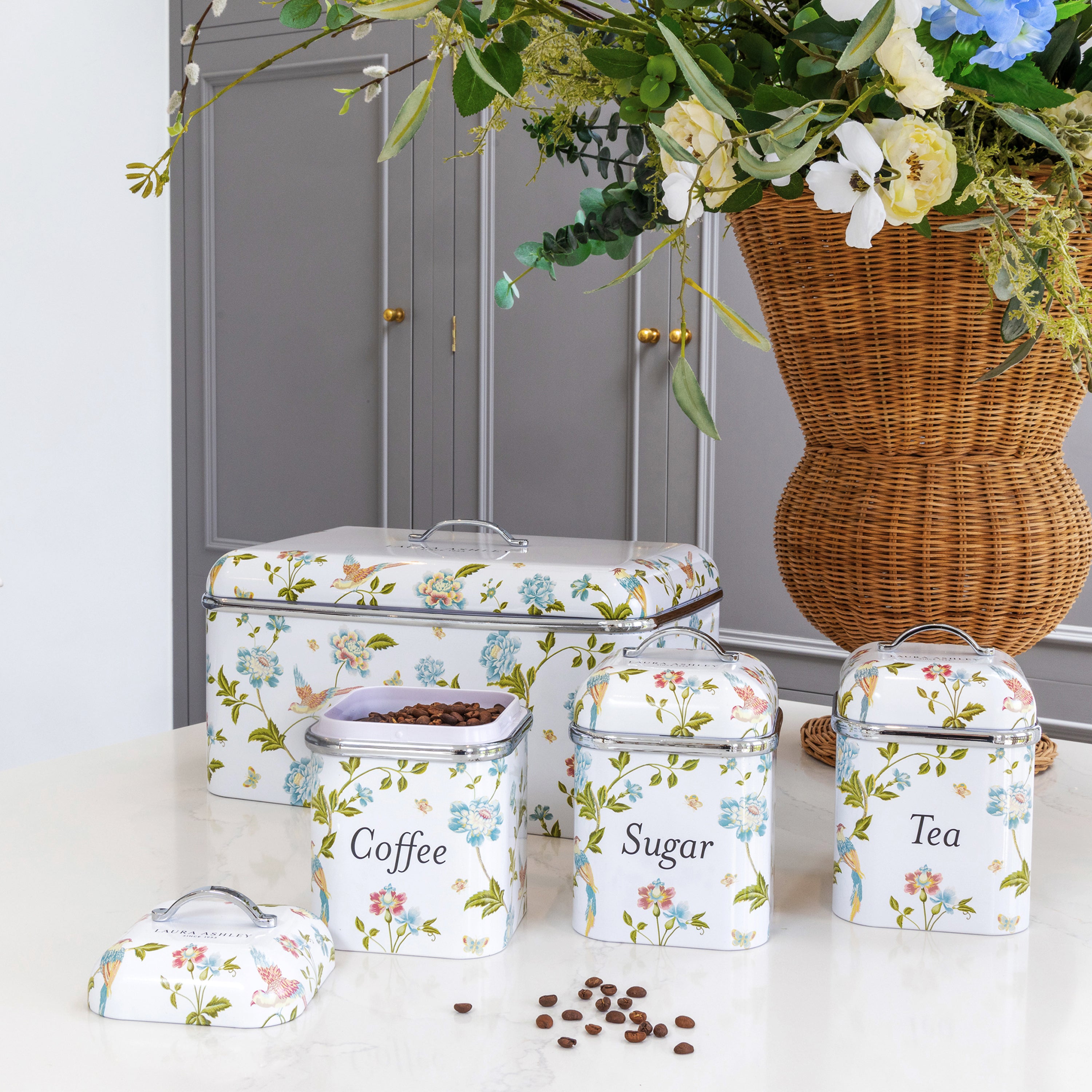 Laura Ashley’s 3 Tin Canister Set – Kitchen Storage