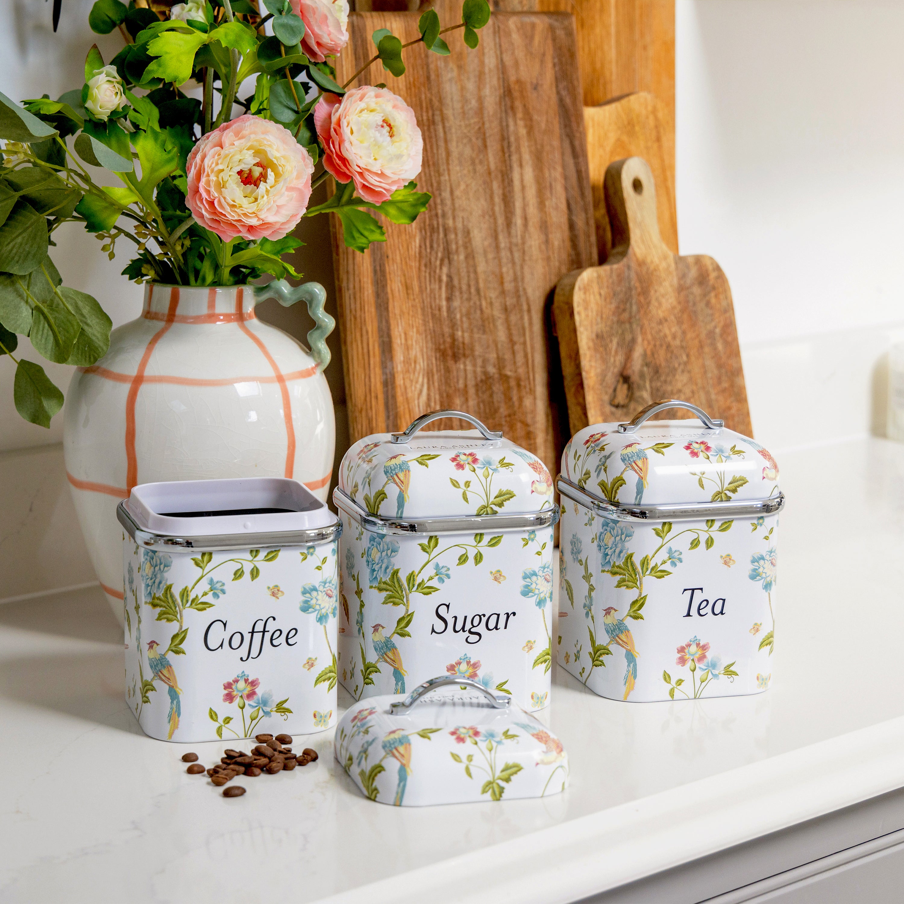 Laura Ashley’s 3 Tin Canister Set – Kitchen Storage