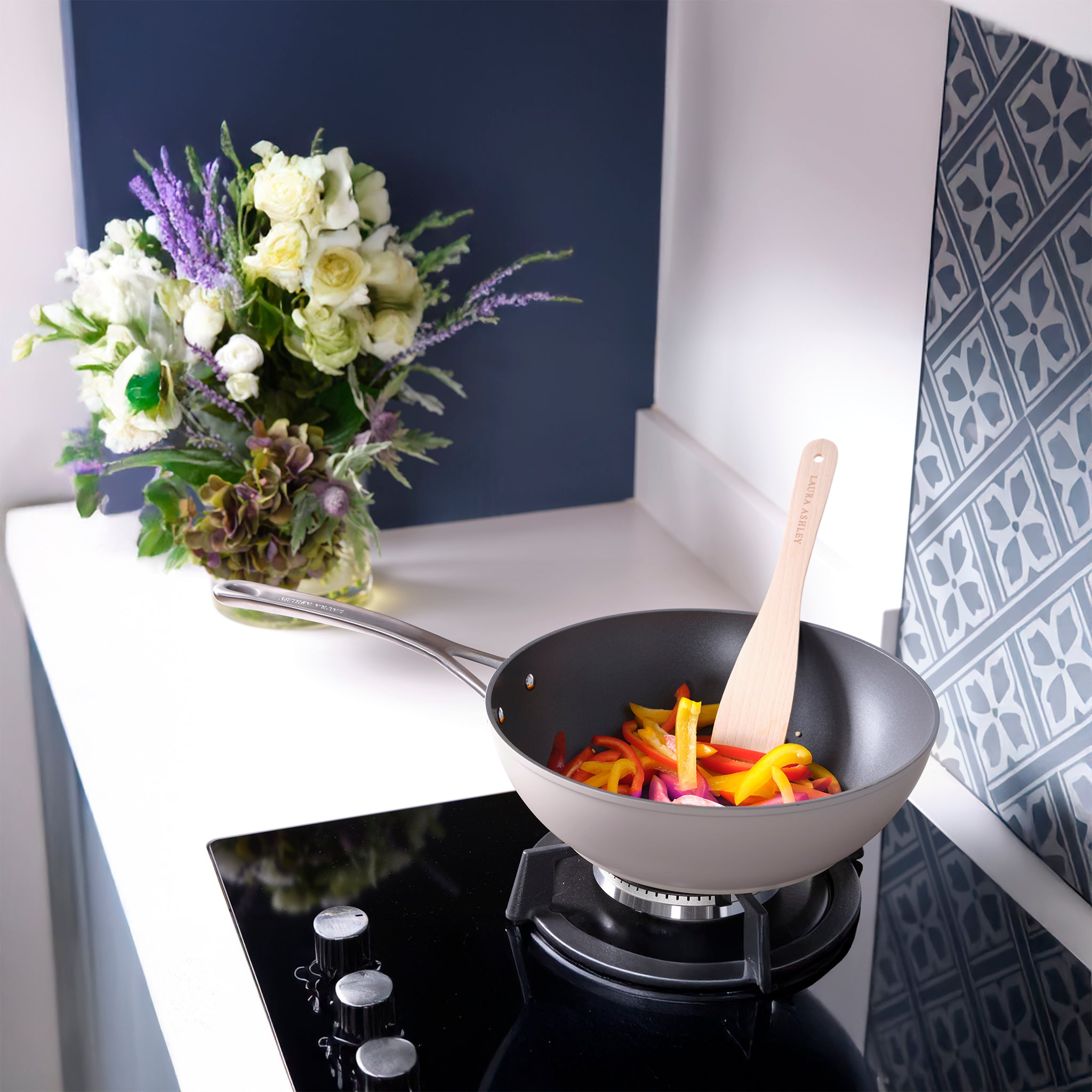 Laura Ashley Non-Stick 30cm Wok & Frying Pan