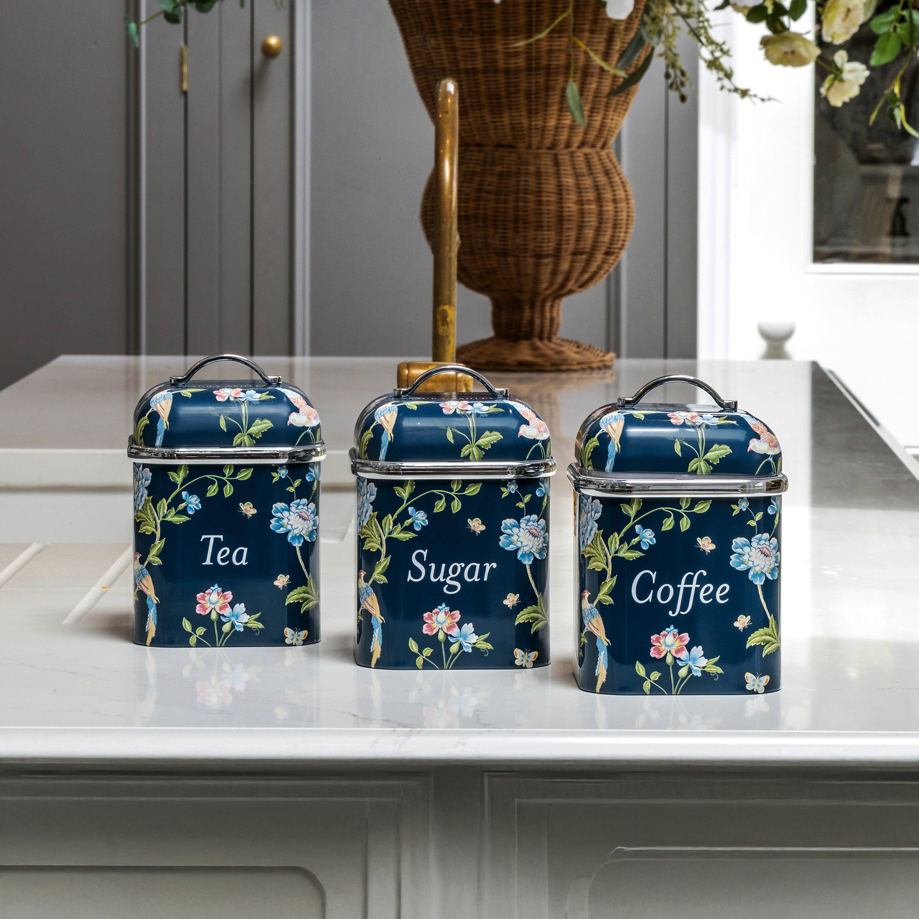 Laura Ashley’s 3 Tin Canister Set – Kitchen Storage