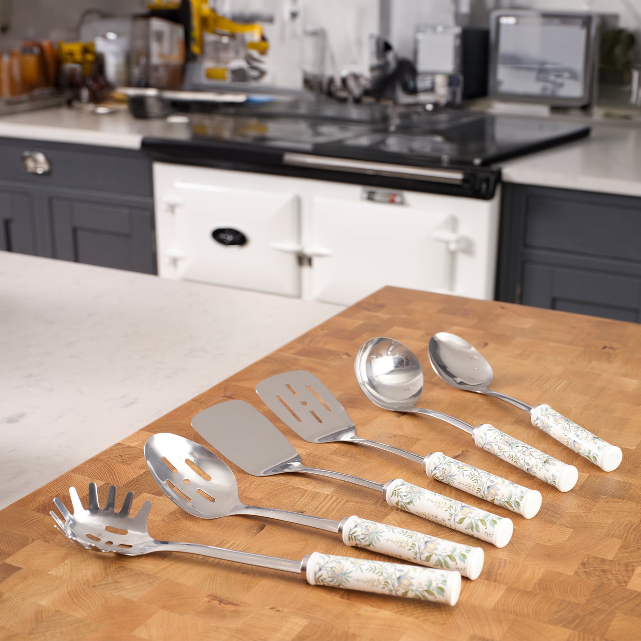 Laura Ashley Stainless-Steel Ladle Spoon with Soft Touch Handles