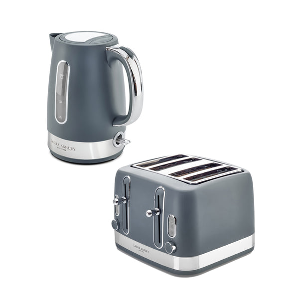 Laura Ashley Solid Kettle & 4-Slice Toaster Bundle