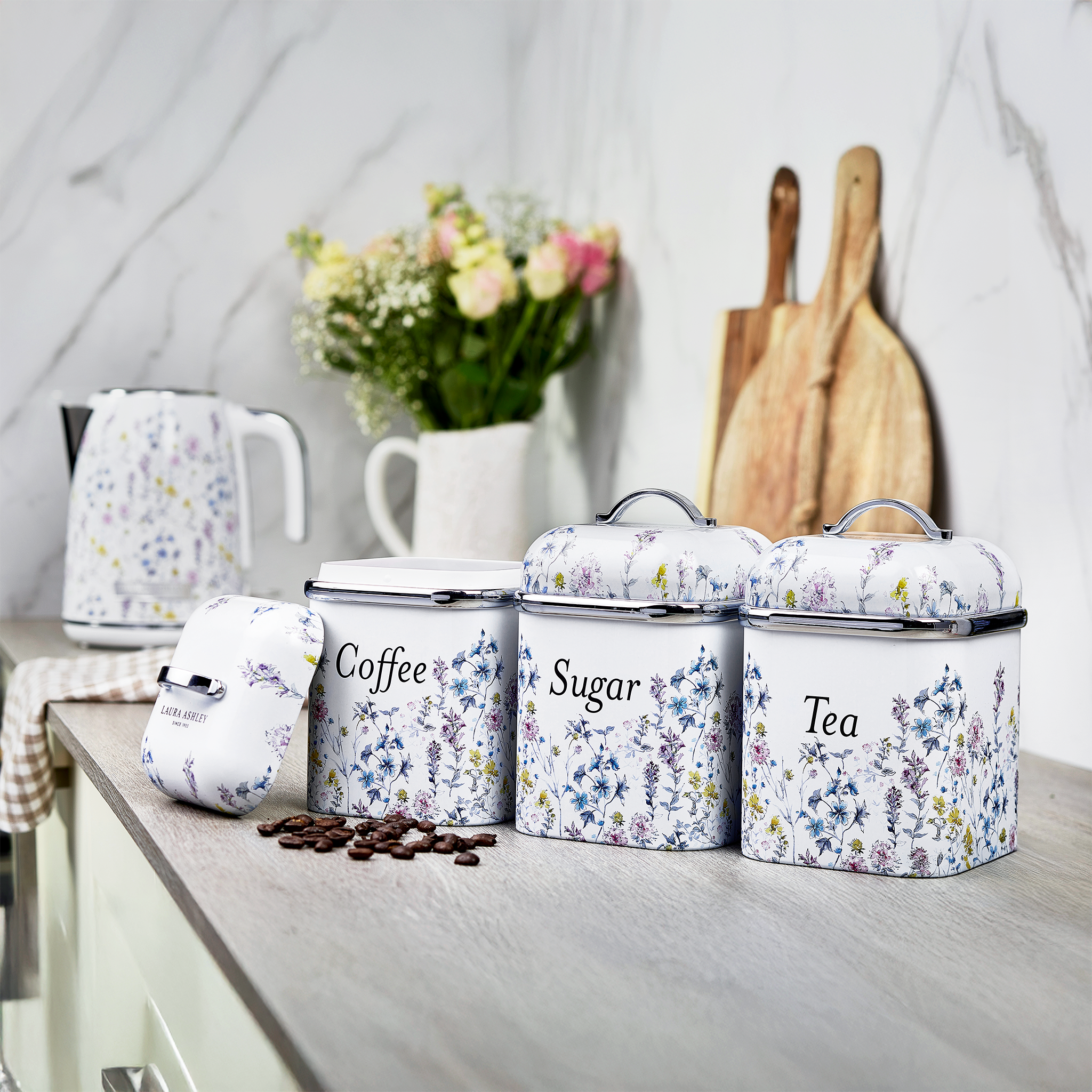 Laura Ashley’s 3 Tin Canister Set – Kitchen Storage