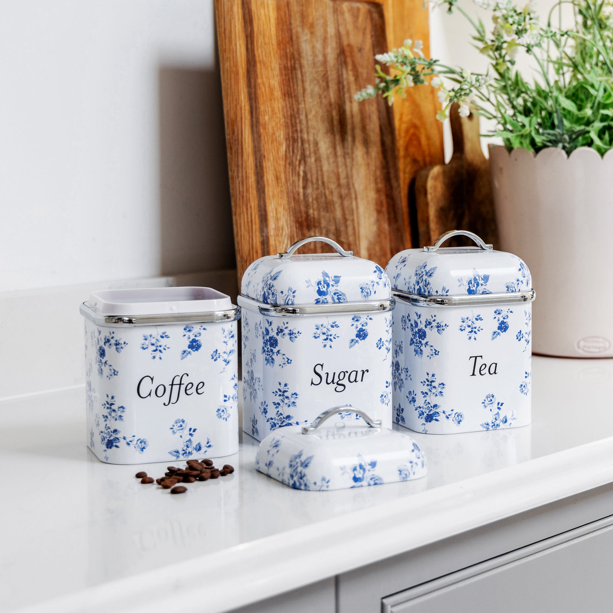 Laura Ashley’s 3 Tin Canister Set – Kitchen Storage