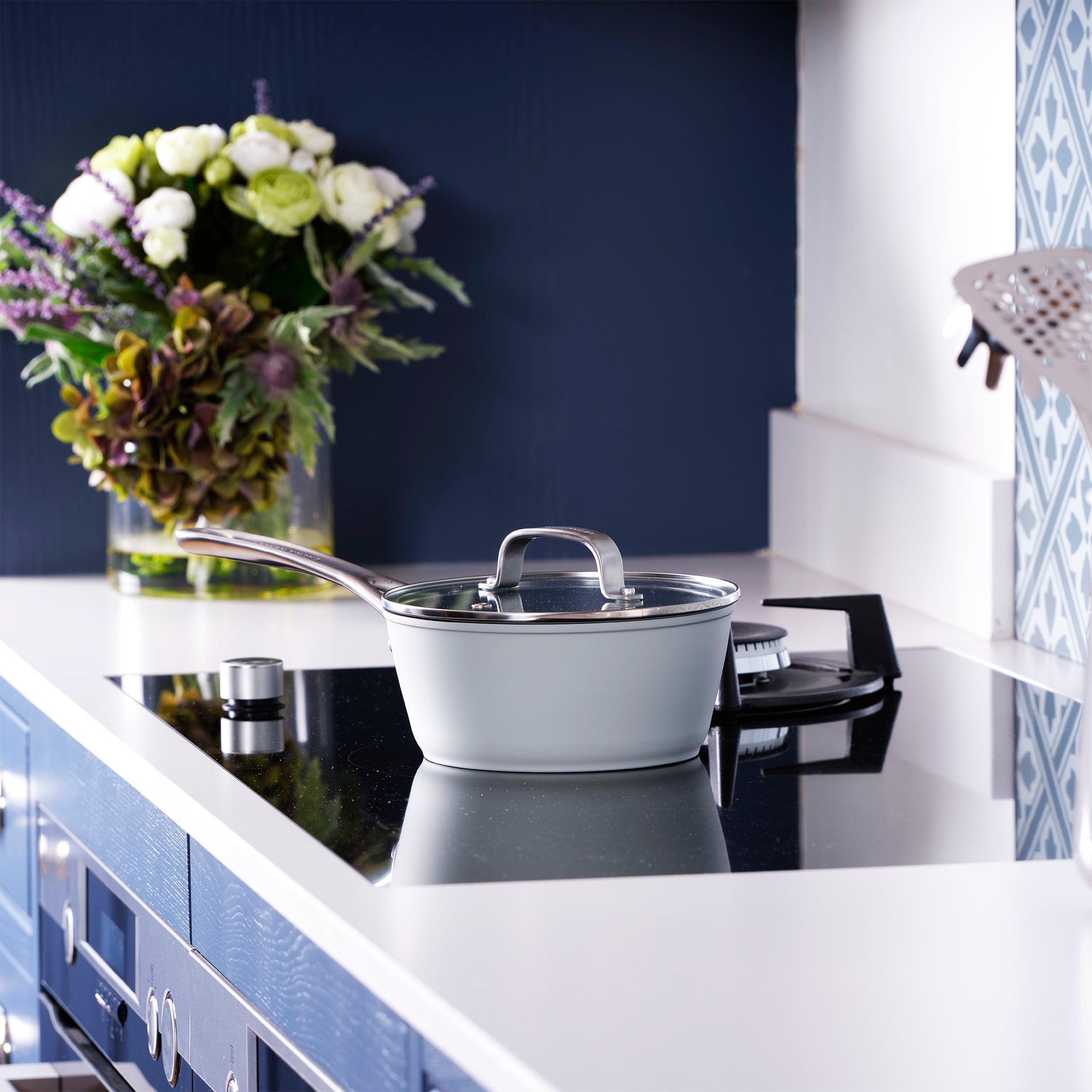 Laura Ashley Non-Stick 16/18/20cm Saucepan with Lid