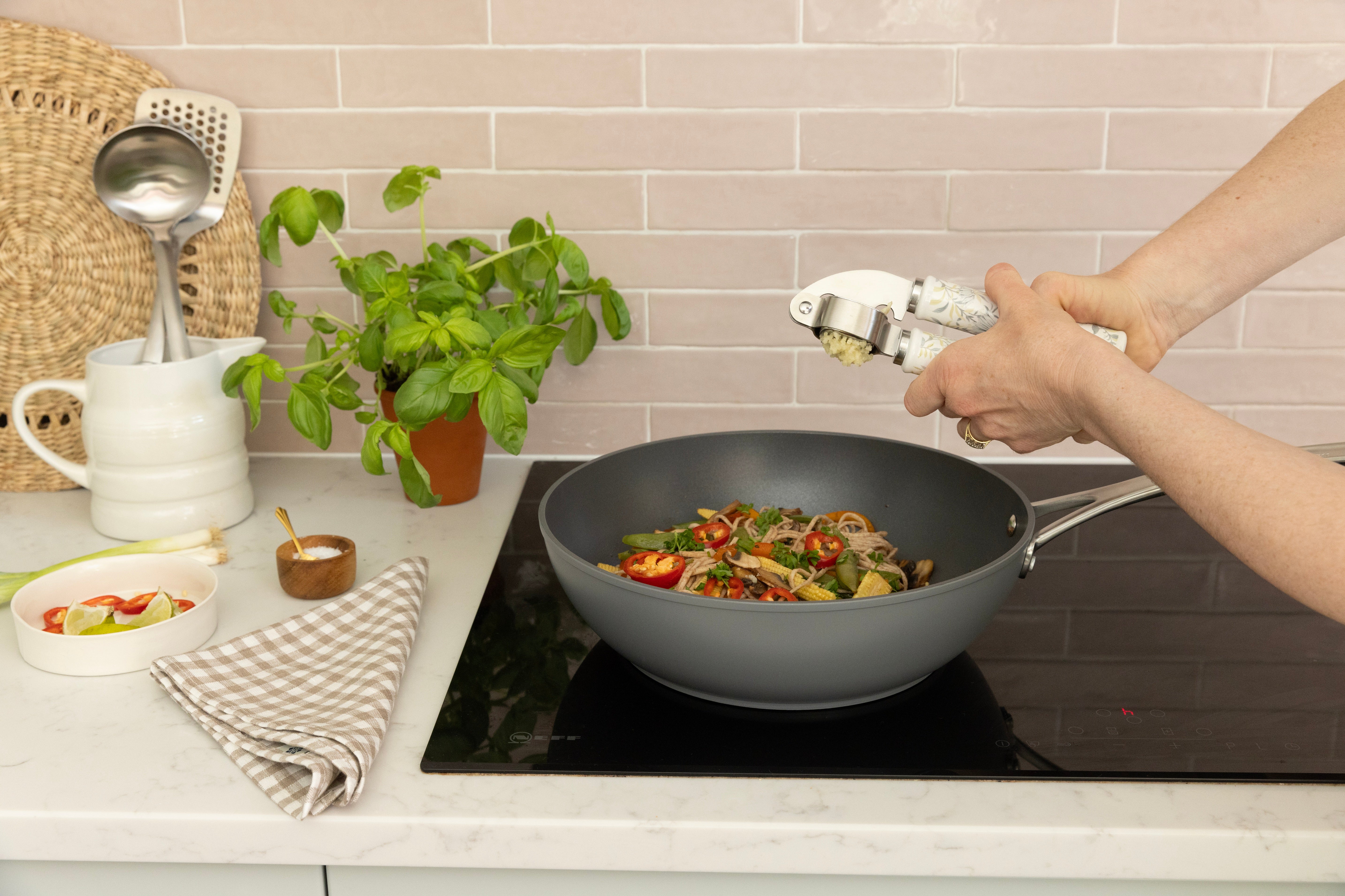 Laura Ashley Stainless Steel Garlic Press/Mincer/Crusher with Soft Touch Handle