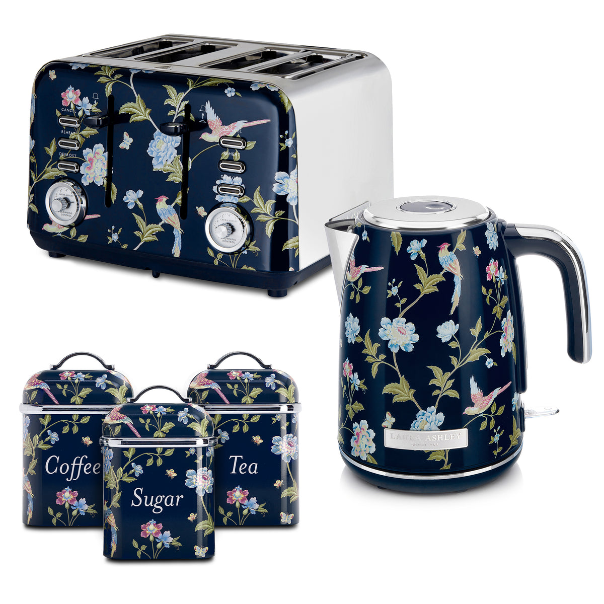 1.7L Jug Kettle & 4-Slice Toaster with Canister Set – Laura Ashley