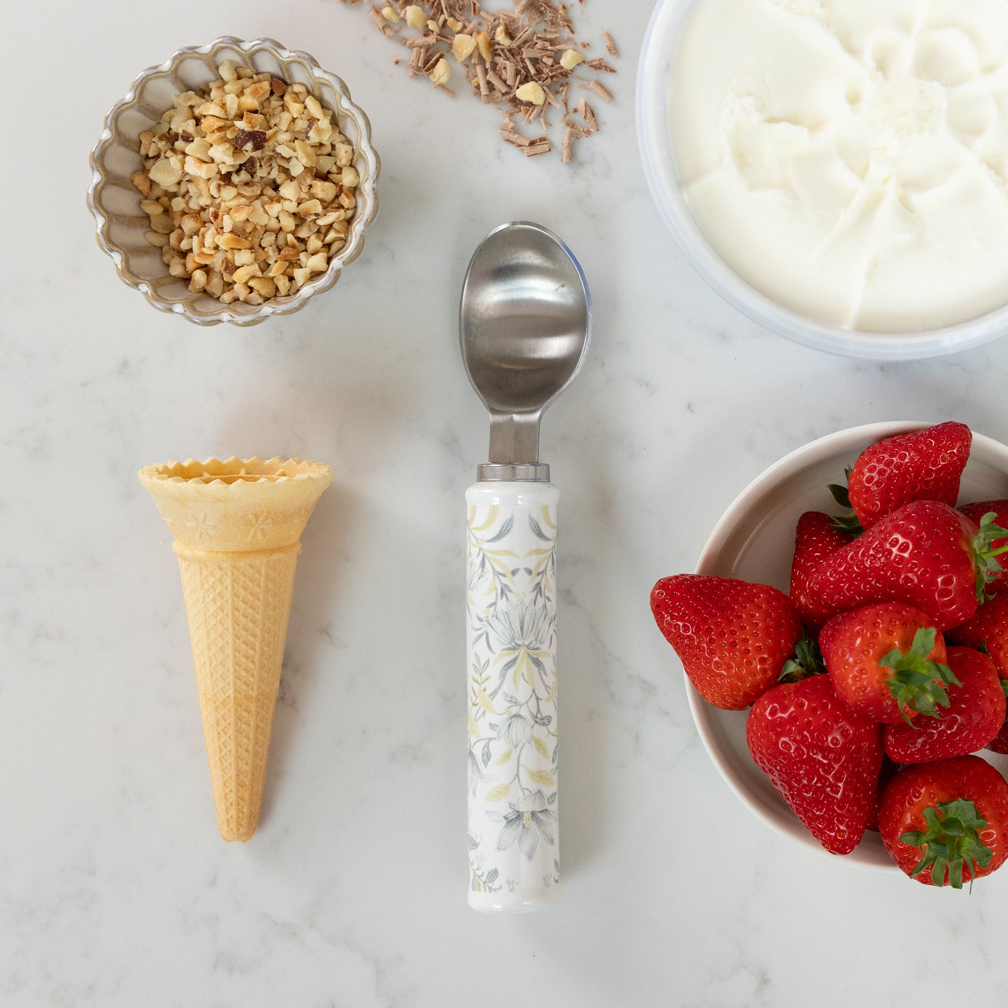 Laura Ashley Stainless Steel Ice Cream Spoon with Soft Touch Handle