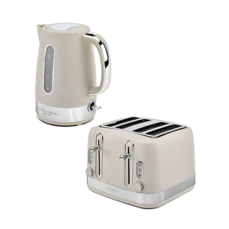 1.7L Jug Kettle & 4-Slice Toaster Bundle – Laura Ashley Solid Color Range