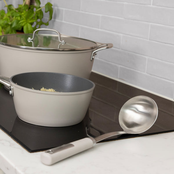 Laura Ashley Stainless-Steel Ladle Spoon with Soft Touch Handles