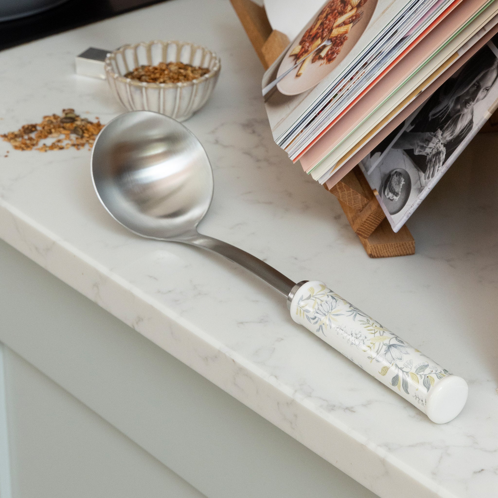 Laura Ashley Stainless-Steel Ladle Spoon with Soft Touch Handles