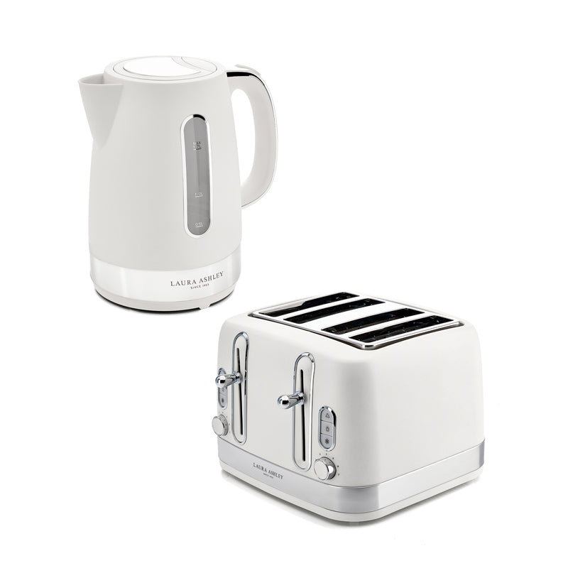 1.7L Jug Kettle & 4-Slice Toaster Bundle – Laura Ashley Solid Color Range