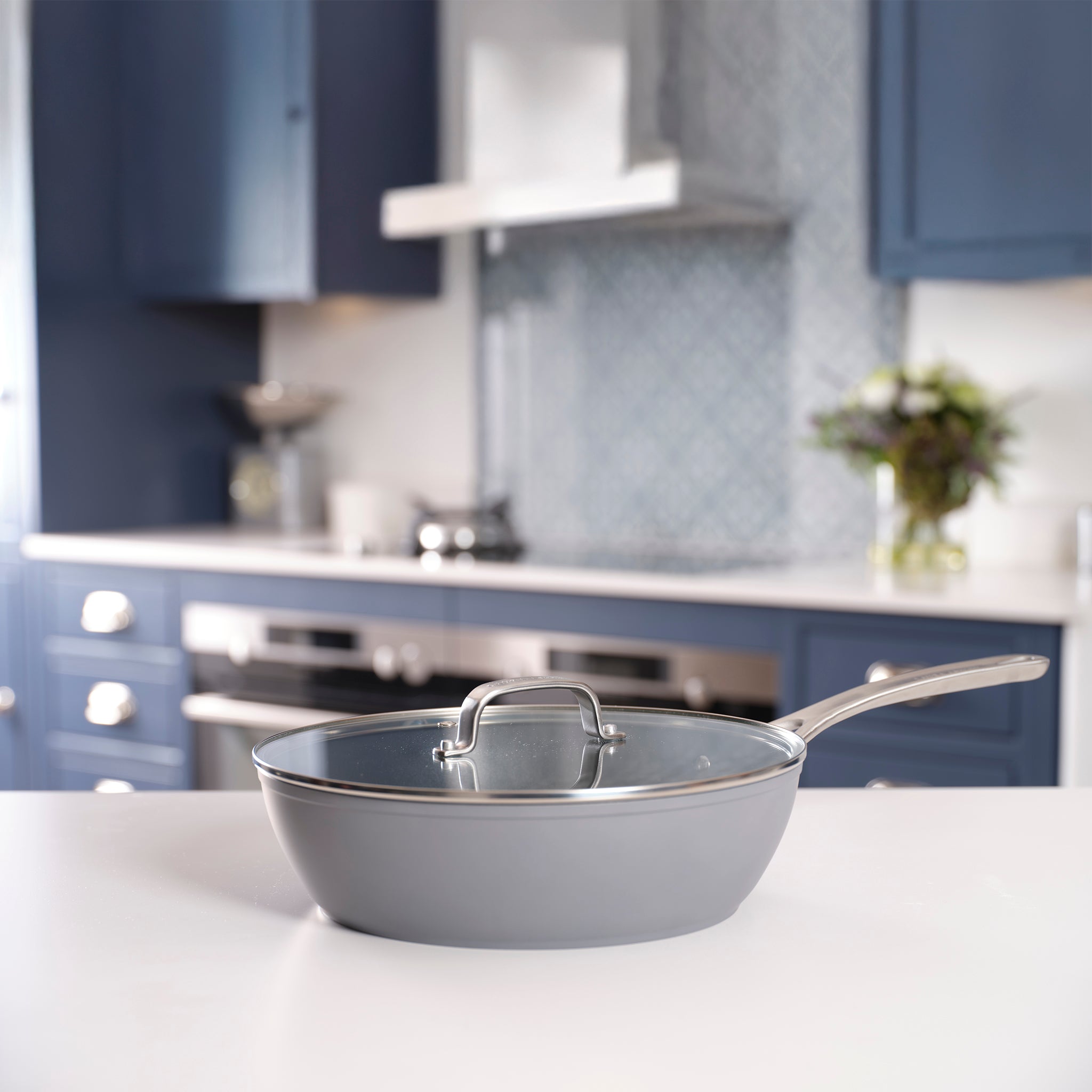 Laura Ashley 28 CM Deep Frying Sauté Pan with Lid