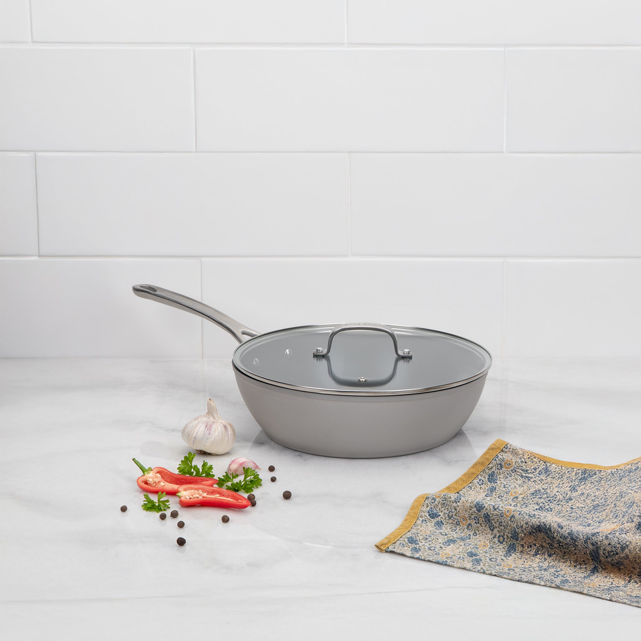 Laura Ashley 28 CM Deep Frying Sauté Pan with Lid