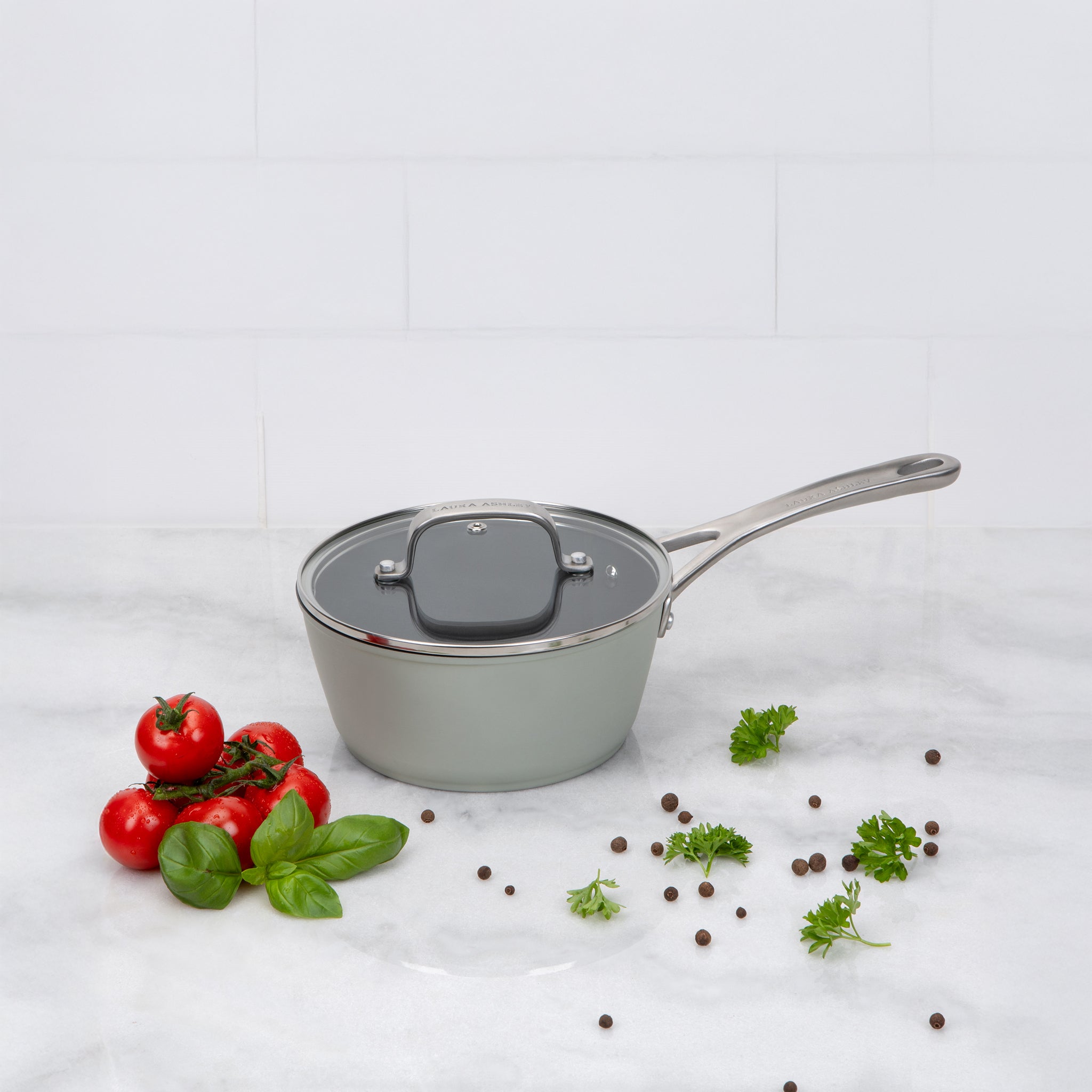 Laura Ashley Non-Stick 16/18/20cm Saucepan with Lid