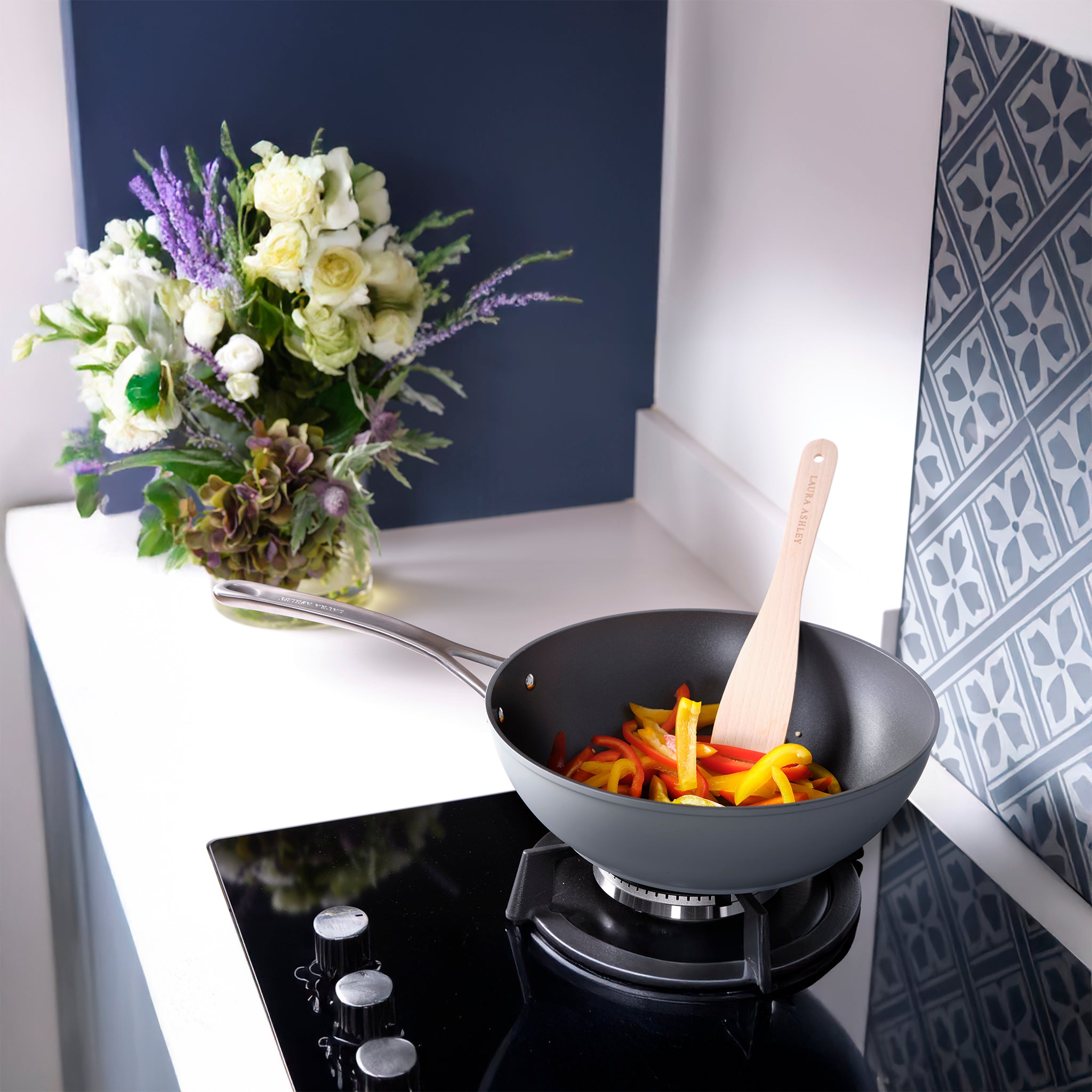 Laura Ashley Non-Stick 30cm Wok & Frying Pan