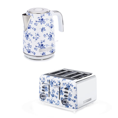 Laura Ashley Kettle & Toaster Set: 1.7L Jug Kettle & 4 Slice Toaster Set