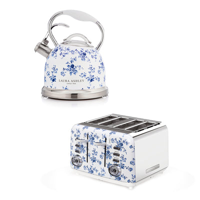 Laura Ashley Kettle & Toaster Set: 2.5L Stove Top Kettle & 4 Slice Toaster Set