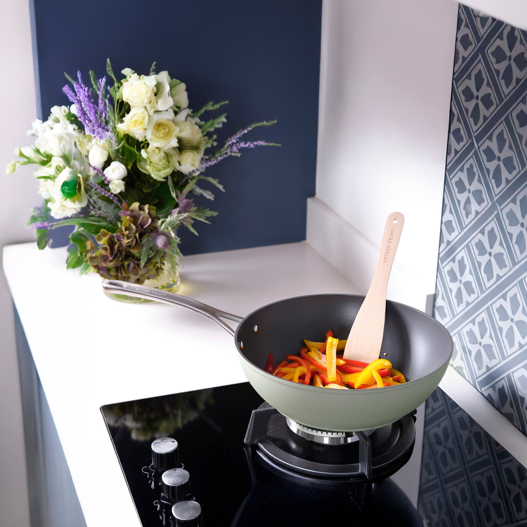 Laura Ashley Non-Stick 30cm Wok & Frying Pan