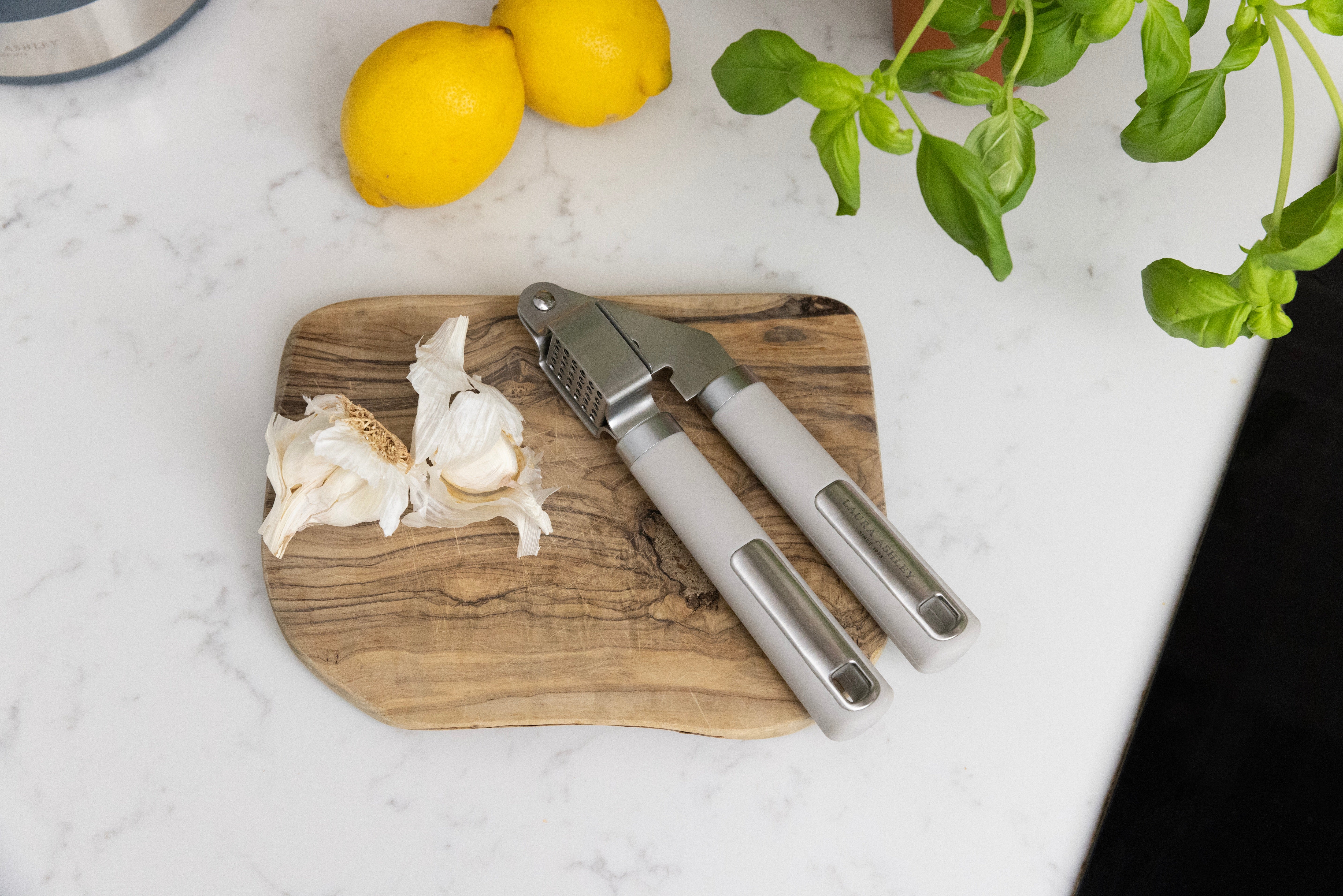Laura Ashley Stainless Steel Garlic Press/Mincer/Crusher with Soft Touch Handle