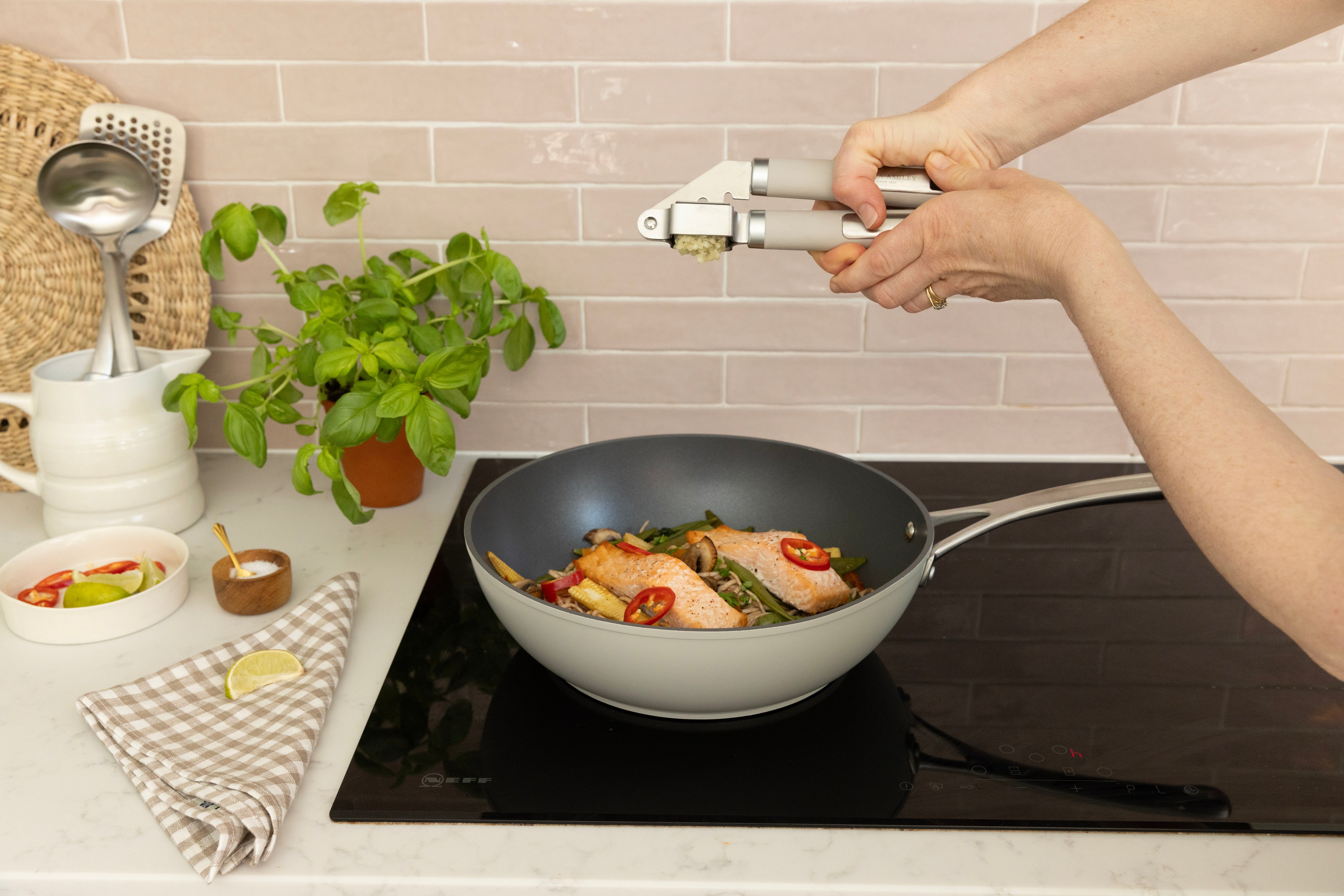 Laura Ashley Stainless Steel Garlic Press/Mincer/Crusher with Soft Touch Handle