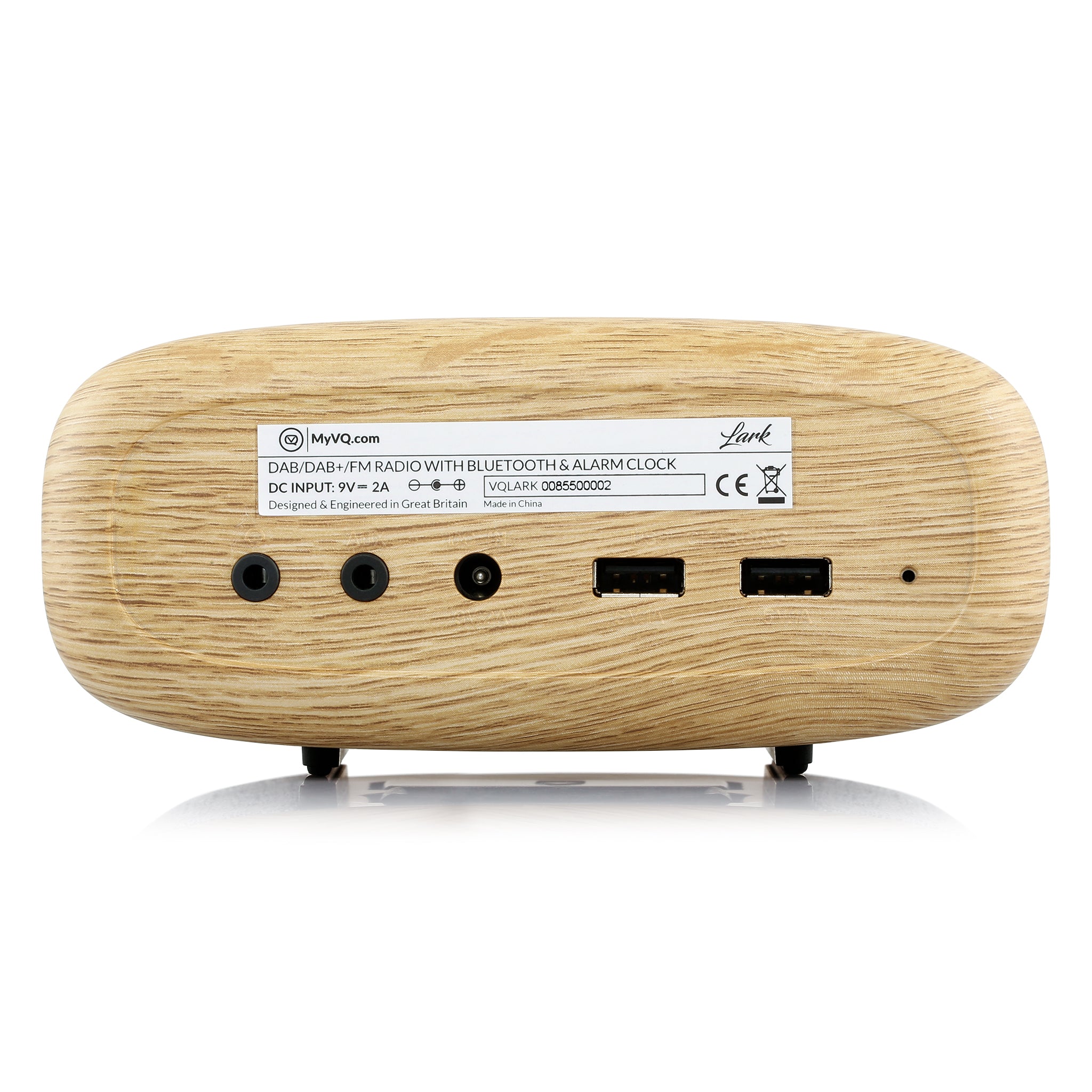 The MYVQ Lark is simply a beautiful bedside alarm clock radio. Making mornings a little more enjoyable with DAB / DAB+ Digital & FM Radio and also Bluetooth speaker.